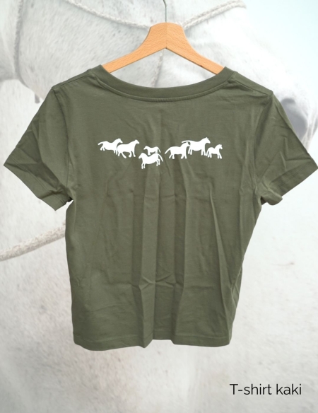 Tshirt kaki col V Takh logo dos